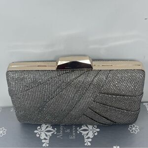 Jessica McClintock Metallic Textured Clutch Evening Bag No Strap New Vintage